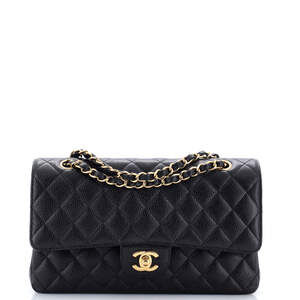 Chanel Medium Classic Double Flap Bag Quilted Caviar